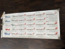 Swissair Flugzeuge Poster von 1982, Rarität! Hans Hartmann