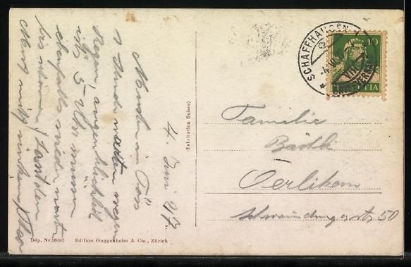 Cartoline postali: Schaffhausen, Postgebäude und Bahnhof – Usato da Berlin venduto da bartko-reher 1