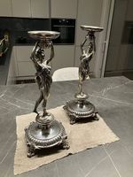 Coppia portacandele Hepp in argento placcato