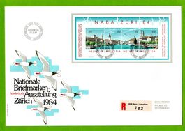 1984 NABA-Zürich FDC + Brief mit Sonderstempel