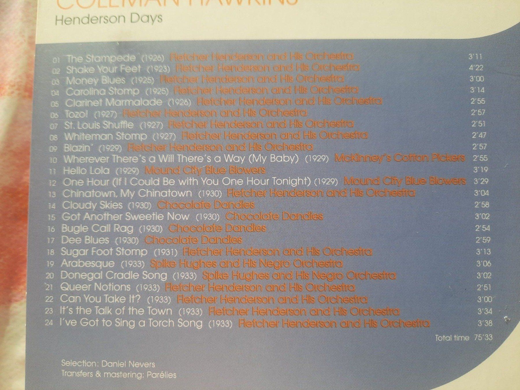 CD: CD Coleman Hawkins - Henderson days – Usato da Pully venduto da bro_n52j 2