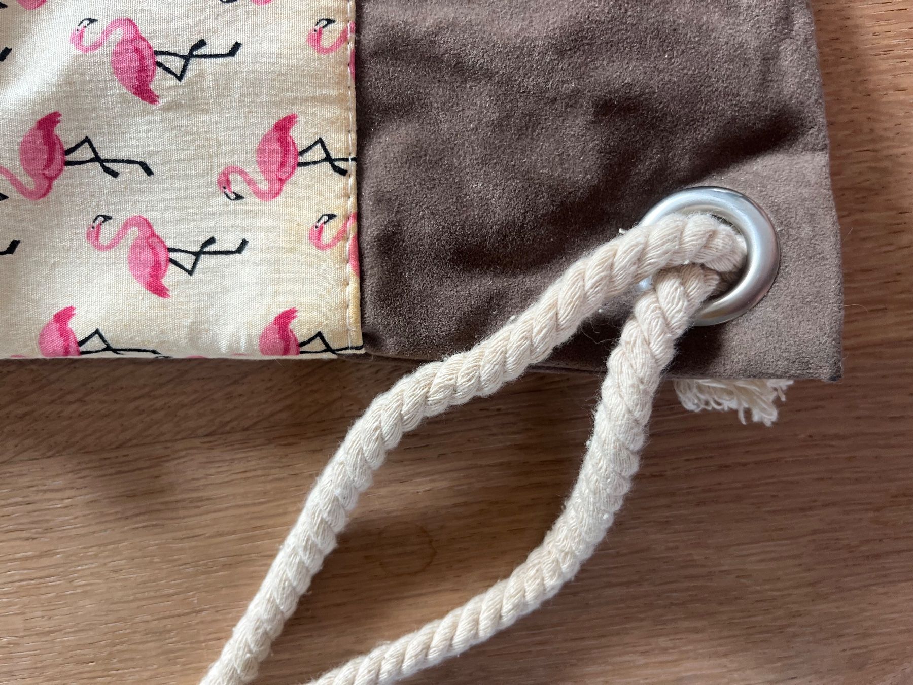 Zaini: Drawstring backpack/Rucksack weiss mit Flamingos – Usato da Laupen BE venduto da lee_ym6v 4