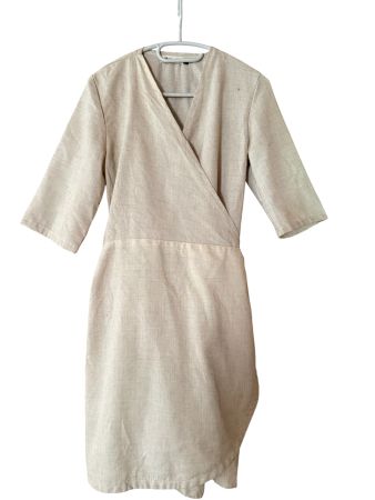 Wickelkleid Leinen beige Grösse M/L