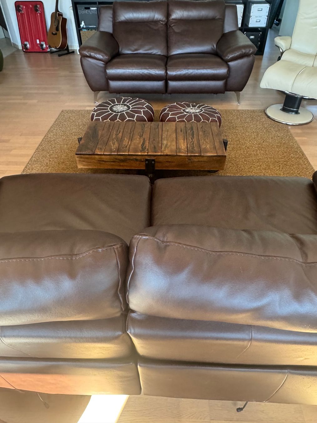 Sofas: TOPP!! 2 Echtleder-Sofa braun - elektrisc – Gebraucht aus Wernetshausen von Laurita_lca 6