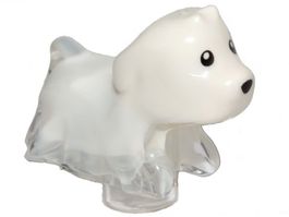 LEGO 52672pb01 Dog, Ghost with Marbled White Pattern Spencer