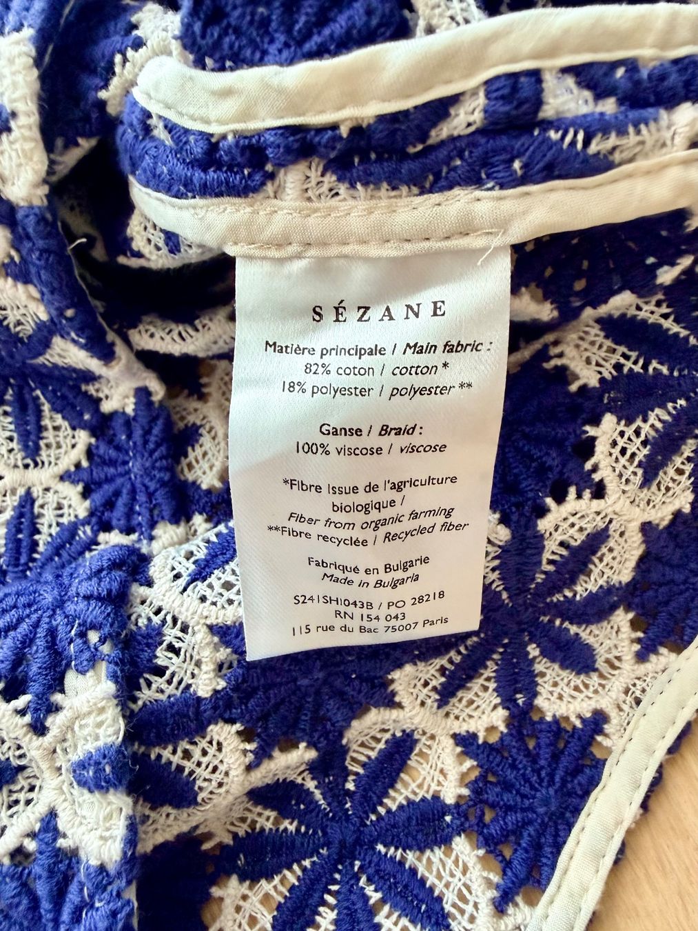 Sezane Camicette: Sézane Blouse "Emma", Ecru Navy, Grösse 36 – Usato da Winterthur venduto da rah_wb9g 3