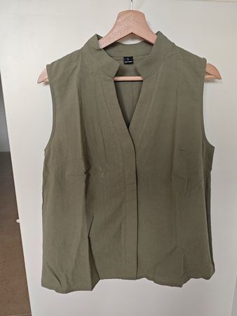 Women's Sleeveless Blouse Size L 100% Cotton NEW 💚
