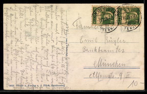 Cartoline postali: Kandersteg, Teilansicht mit Blümlisalp – Usato da Berlin venduto da bartko-reher 1