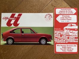 ALFA ROMEO ALFASUD ti 1975 1976 Prospekt Konvolut Preisliste