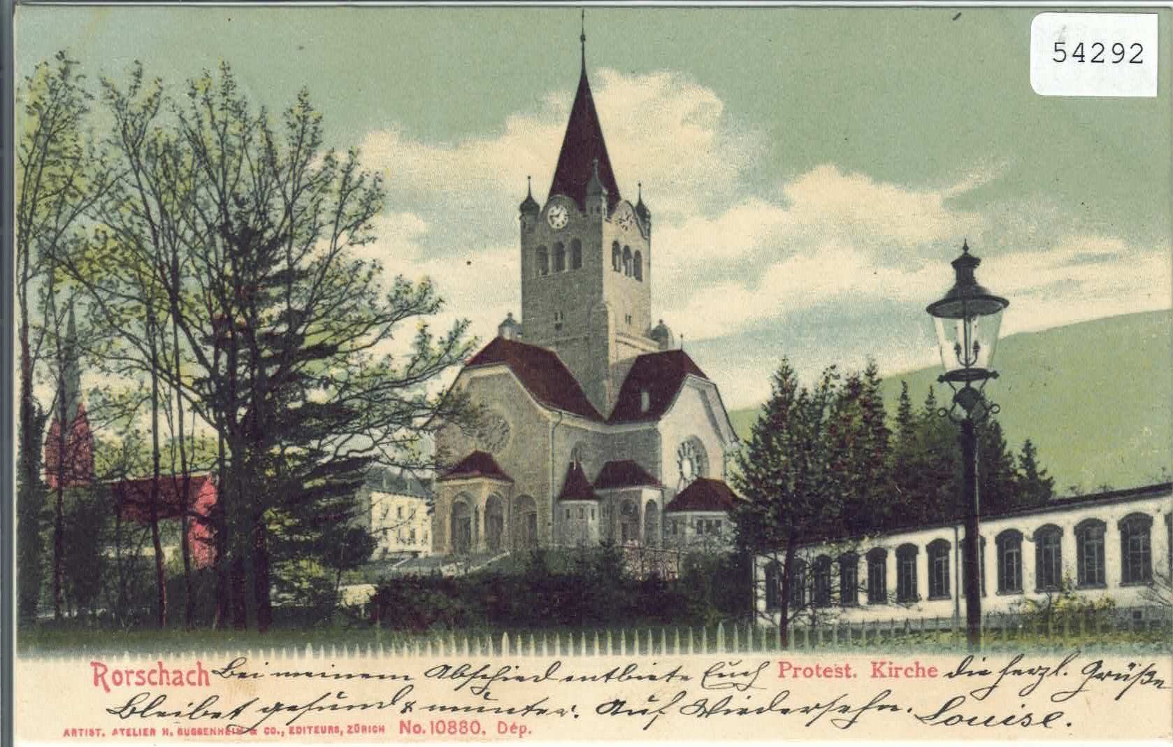 Ansichtskarten: Rorschach - Protest. Kirche - Litho – Gebraucht aus Ettingen von Kartenplanet