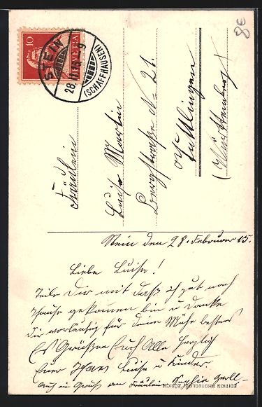 Cartoline postali: AK Stein a. Rhein, Bemalte Häuser, 1915 – Usato da Berlin venduto da bartko-reher 1