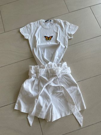 Top weiss Schmetterling Brandy Melville guter Zustand