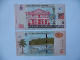 Surinam Suriname 5 Dollars 2020, P-162, Bankfrisch