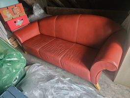 Sofa Echtleder rot