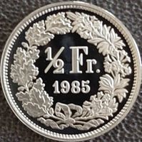 50 Rappen 1985 pp / aus Münzsatz  / in einer Münzkapsel