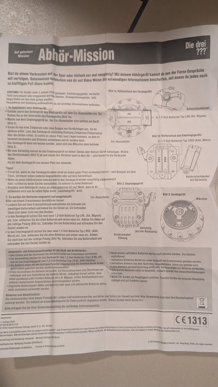Giocattoli: Die drei ??? Abhör-Mission – Usato da Dübendorf venduto da movana 1