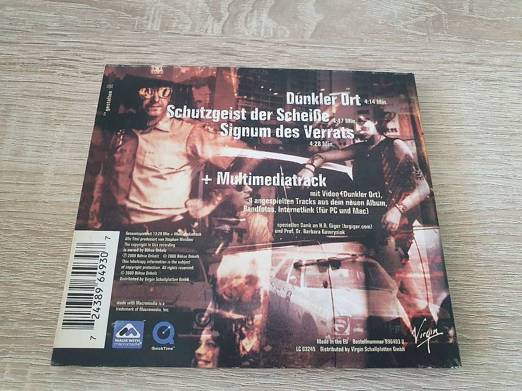 CDs: Böhse Onkelz - Dunkler Ort Single CD – Gebraucht aus Alpnach Dorf von simtok77 1