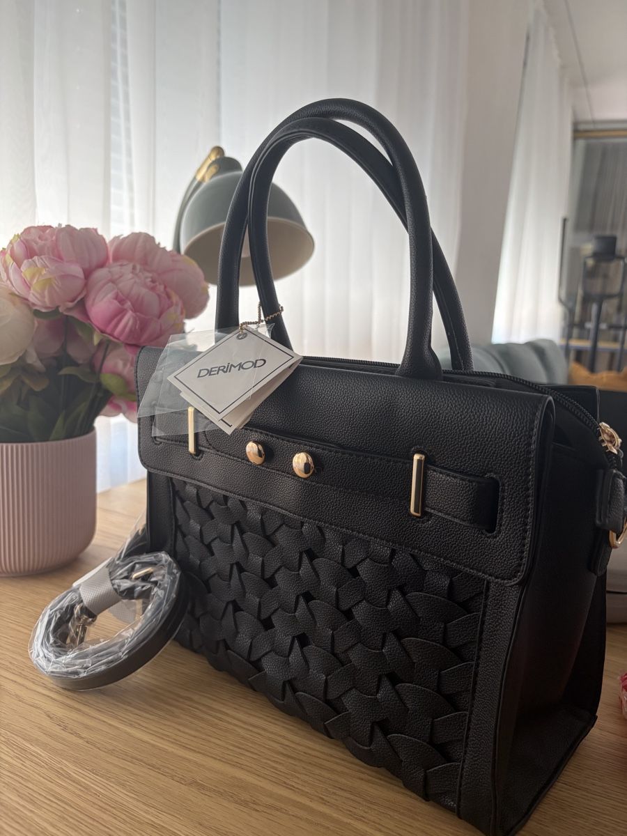 Taschen für Damen: DeriMod Handtasche Schwarz mit Flechtmuster neu – Neu und originalverpackt aus Zürich von Mss_sen 3