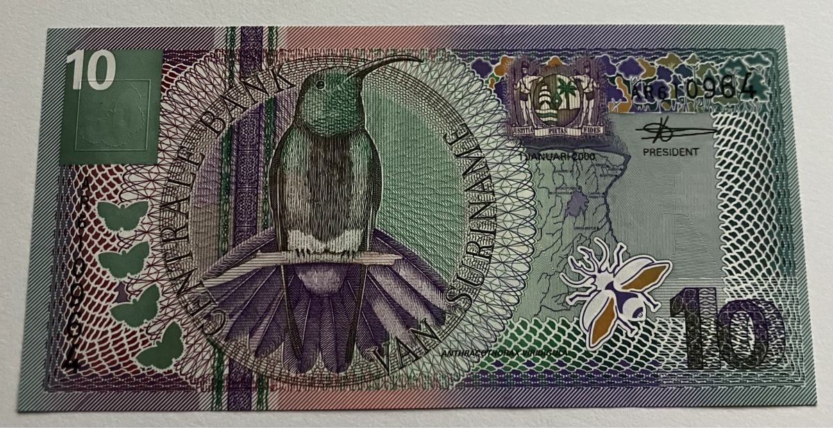 Banknoten: Suriname 10 Gulden 2000 Neuwertig – Neu (gemäss Beschreibung) aus Algetshausen von Carrhard