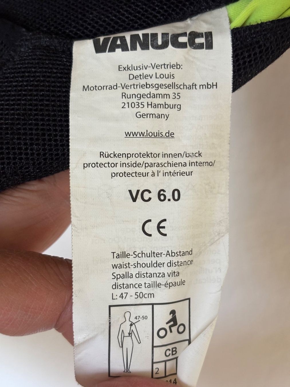 Vanucci Protezioni & Imbottiture: Vanucci Rückenprotektor V 2.1 – Usato da Zürich venduto da Peter_Schmitt 2