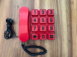 Telefon Telcer Pluto rot mit grossen Tasten 1987