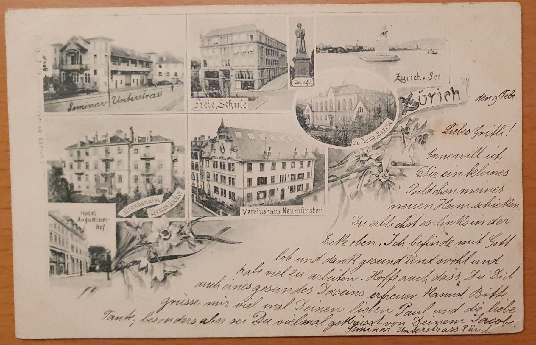 Cartoline postali: Zürich 1899 - 8 Ansichtskarten - TOP – Usato da Kreuzlingen venduto da Rschweiz1