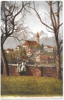 Thun Kirche mit Stockhorn Militärstempel