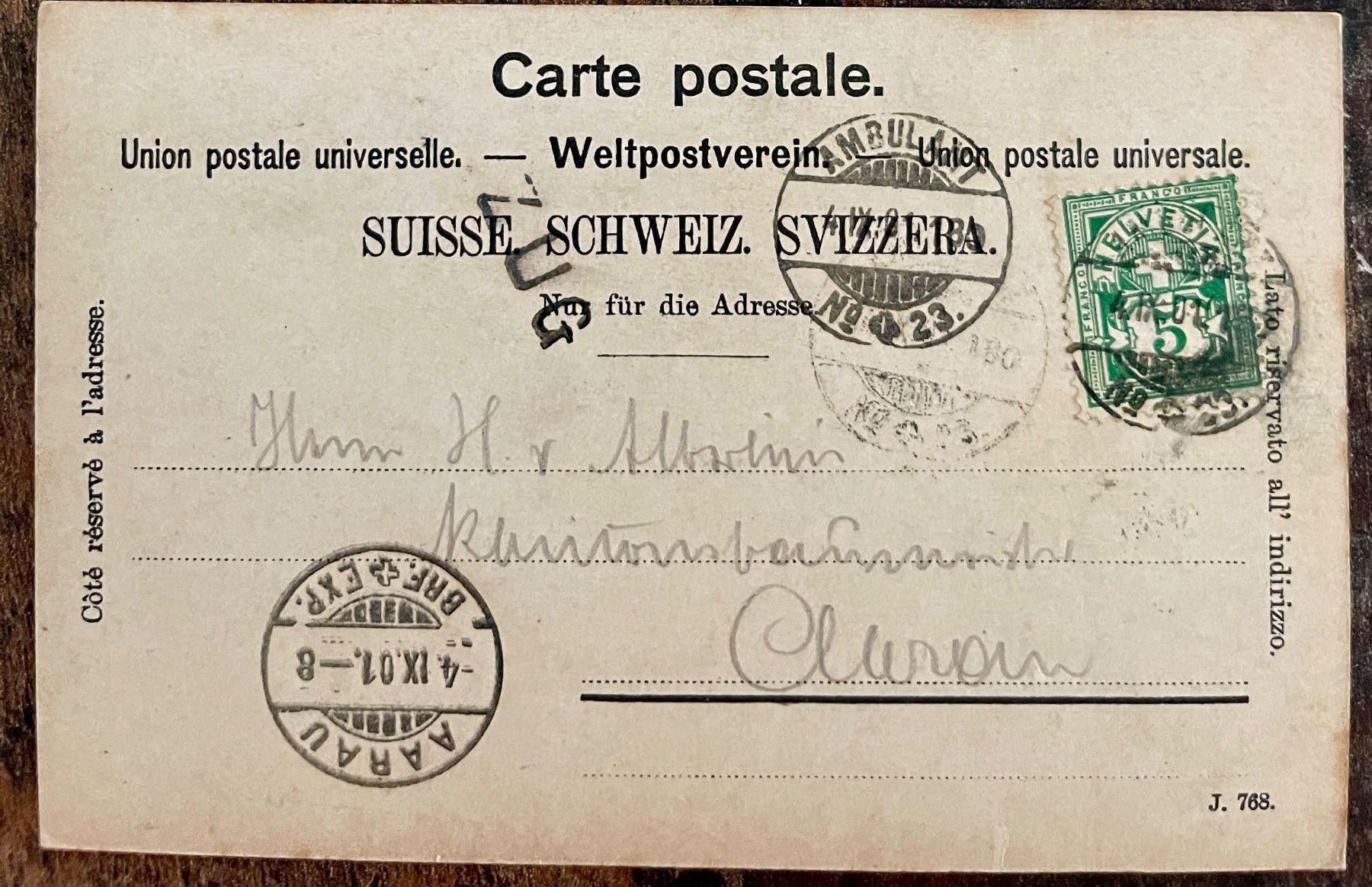 Ansichtskarten: LUZERN Das Rathaus 1901 – Gebraucht aus Lutry von Ediego 1
