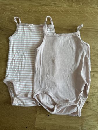 2er Set H&M Bodys Gr. 80, Rosa/Weiss, Top Zustand!