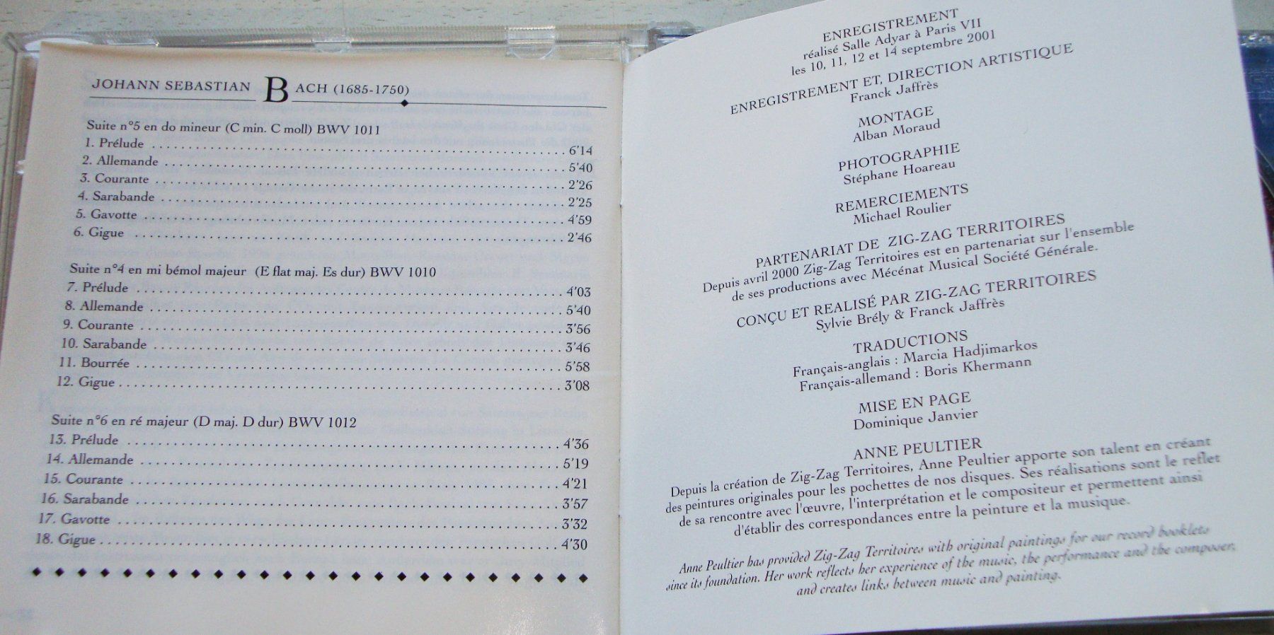 CD: Pascal Monteilhet - suites bwv 1010, 1011, 1012 - J.S. Bach – Usato da Engelberg venduto da margol 3
