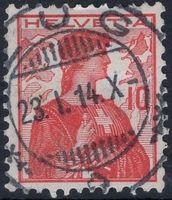 ZUG 23.I.14 - Vollstempel auf Helvetia Brustbild
