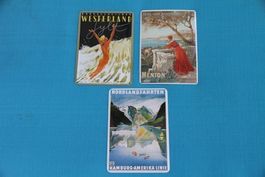 Blechpostkarten, Nordlandfahrten, Westerland, Menton, 3 Stk.
