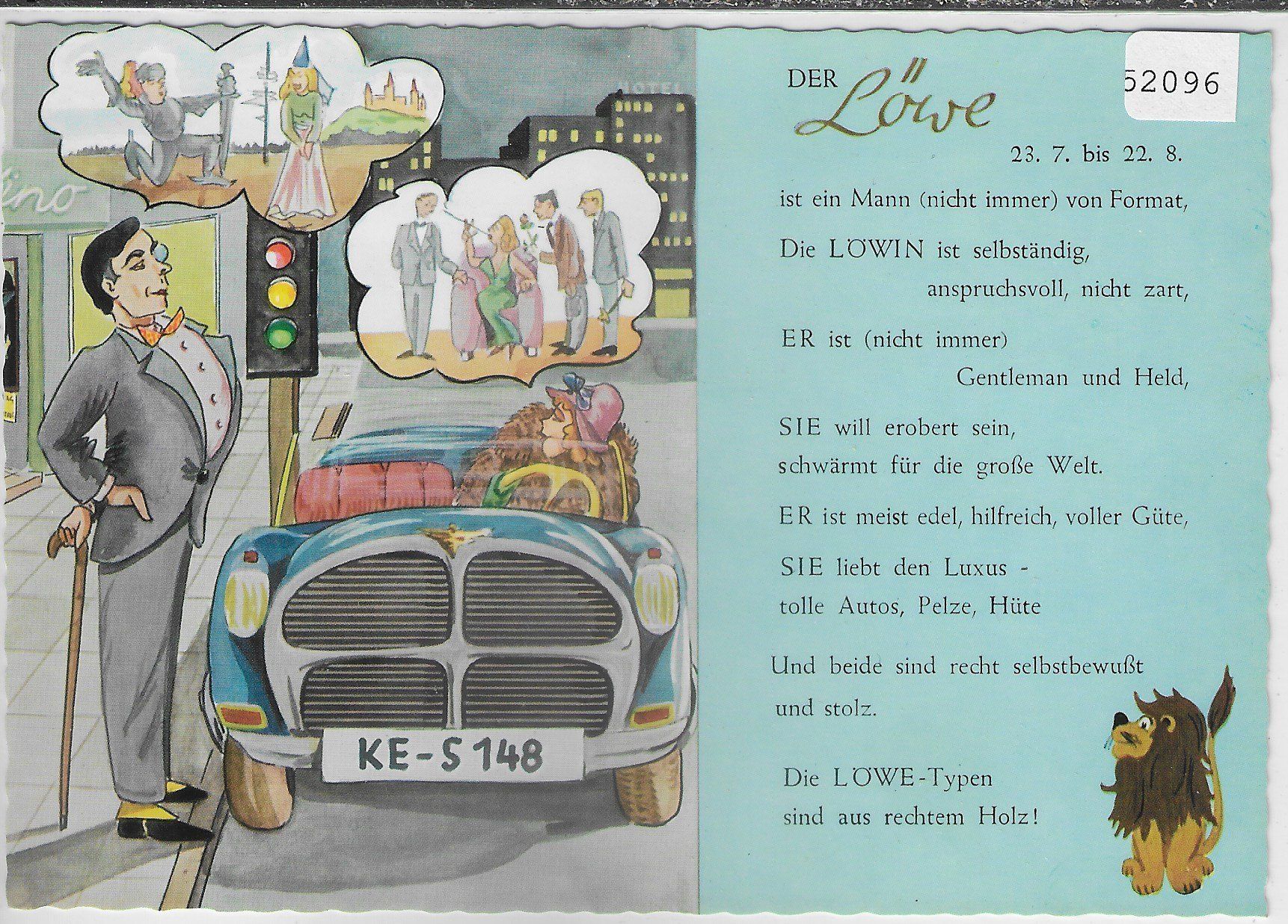 Cartoline postali: Humor - Horoskop - Der Löwe – Usato da Ettingen venduto da Kartenplanet