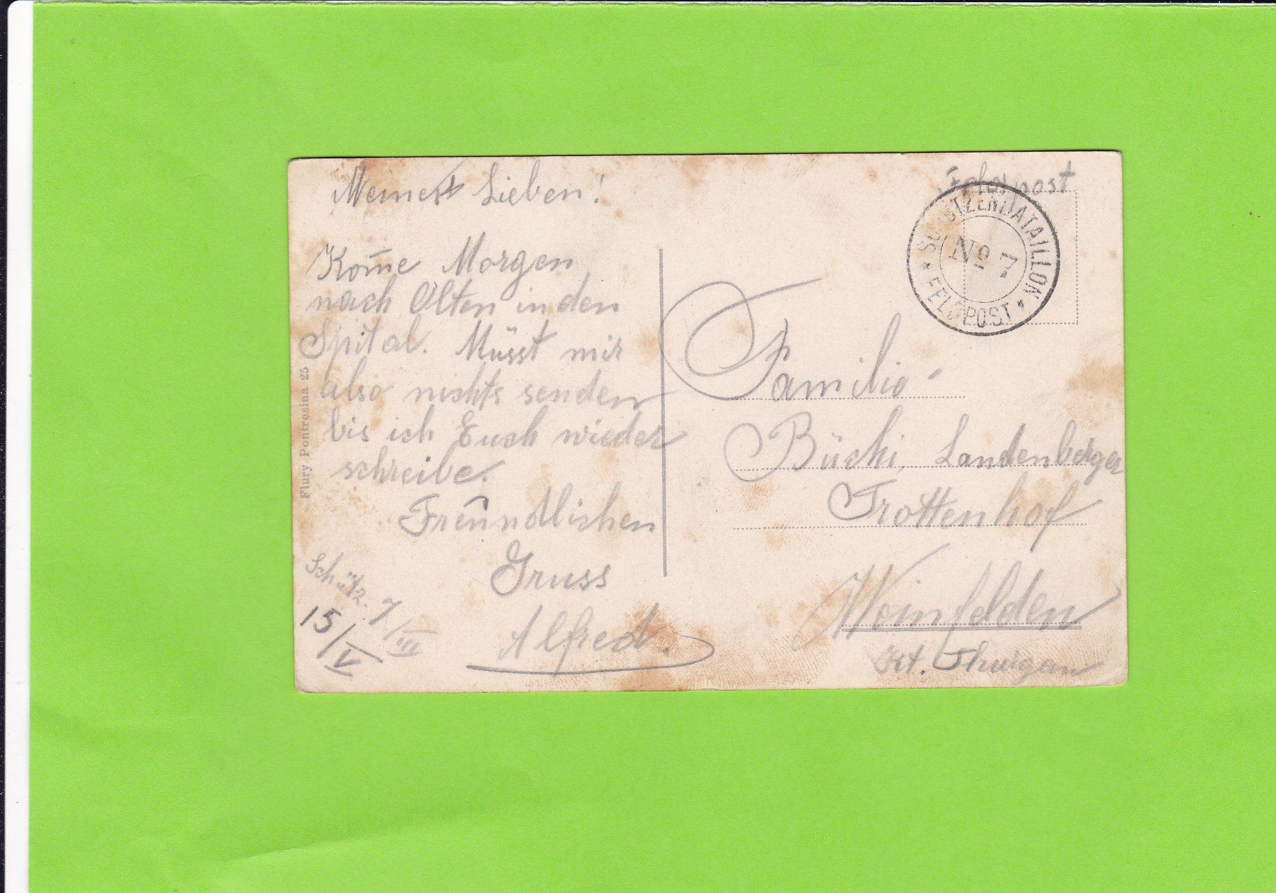 Cartoline postali: Pontresina--Feldpost – Usato da St. Peterzell venduto da neckertal 1