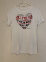 Talco T-Shirt, ca Gr. S, weiss mit Herzmotiv
