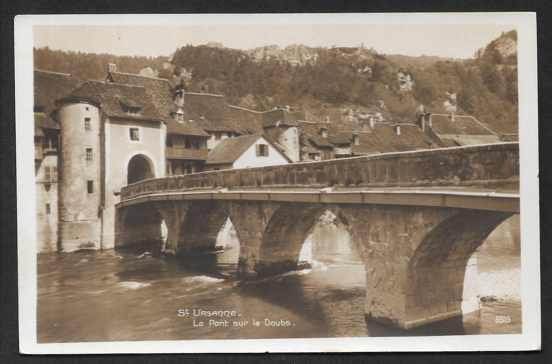 Ansichtskarten: St. Ursanne Teilansicht mit Pont – Gebraucht aus Olten von clotaldi