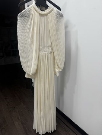 BAQA arabic brand pleated maxi dress cream size S-