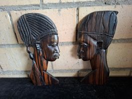 Afrikanische Holzskulpturen, Wanddeko, Top Zustand!