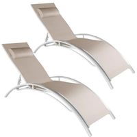 2er Set Gartenliegen Alu 5-stufig verstellbar TORVELLA