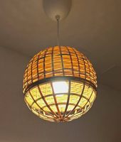 Suspension IKEA INDUSTRIELL rotin  luminaire déco