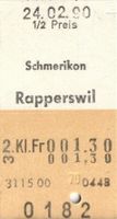 SBB Karton-Billett, Schmerikon - Rapperswil