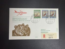 Swissair Erstflugbrief Genf-Nairobi 1968