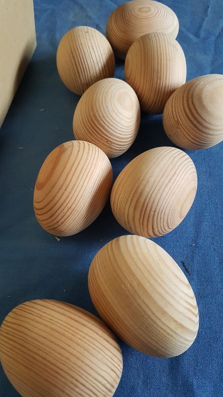Holzartikel: 125 Stk. Eier in Föhrenholz – Neu (gemäss Beschreibung) aus Sulgen von Wag0815