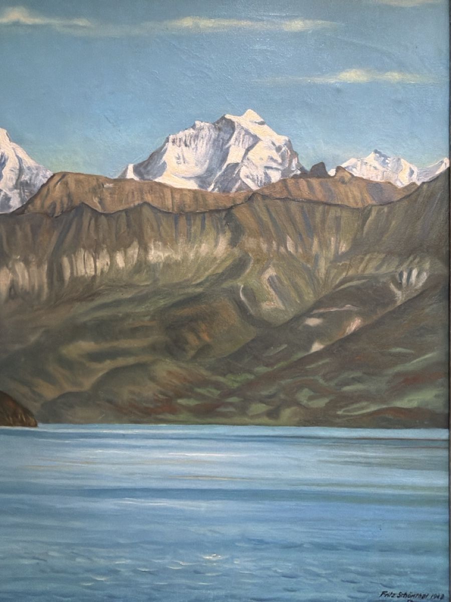 Gemälde: Gemälde, Berglandschaft mit See , 1948. – Gebraucht aus Biberist von Momo33 4