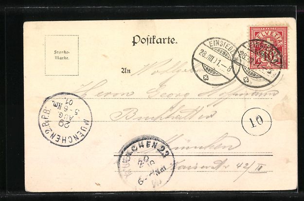 Cartoline postali: Einsiedeln, Gesamtansicht, Kirche, Mönc – Usato da Berlin venduto da bartko-reher 1