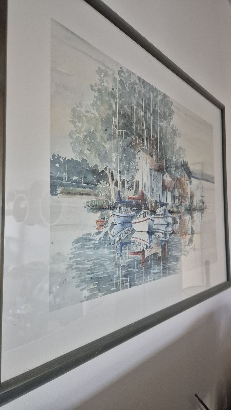 Dipinti: Aquarell Schiffe kleine Insel – Usato da Watt venduto da sarahZH1995 2