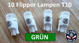 10x T10 LED Lampen Grün 6.3V – 2 LEDs – 70 Lumen