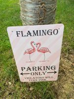 FLAMINGO  PARKING METALL VINTAGE TAFEL Neu !!