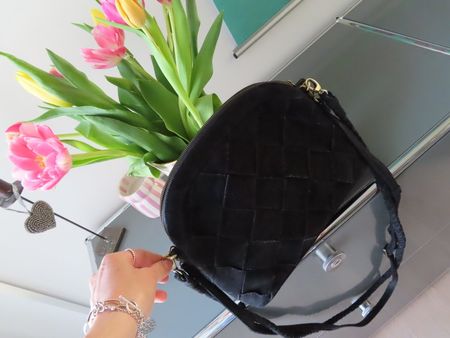 Bembien! tolle Ledertasche schwarzes Nubukleder NP 279