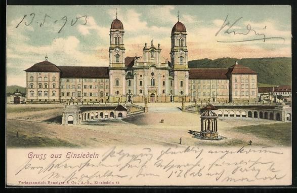 Ansichtskarten: AK Einsiedeln, Blick auf das Kloster – Gebraucht aus Berlin von bartko-reher